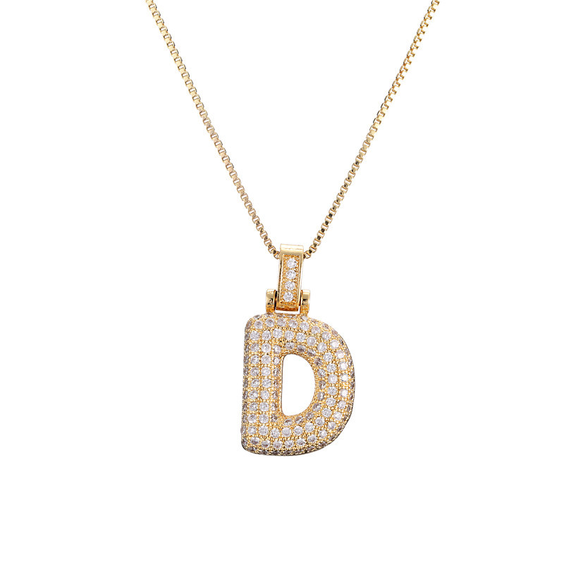 ICED BUBBLE LETTER INITIAL NECKLACE