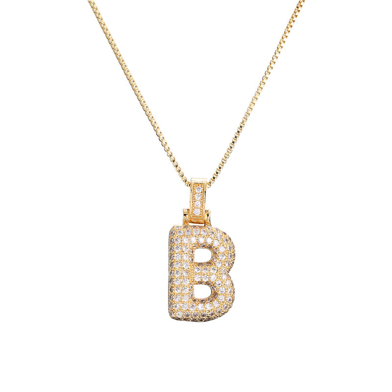 ICED BUBBLE LETTER INITIAL NECKLACE